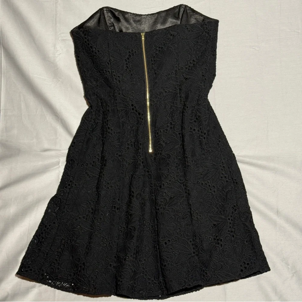Lilly Pulitzer Dress Size 10 Black Womens A Line Strapless Short Mini Dress NWOT - Picture 4 of 4